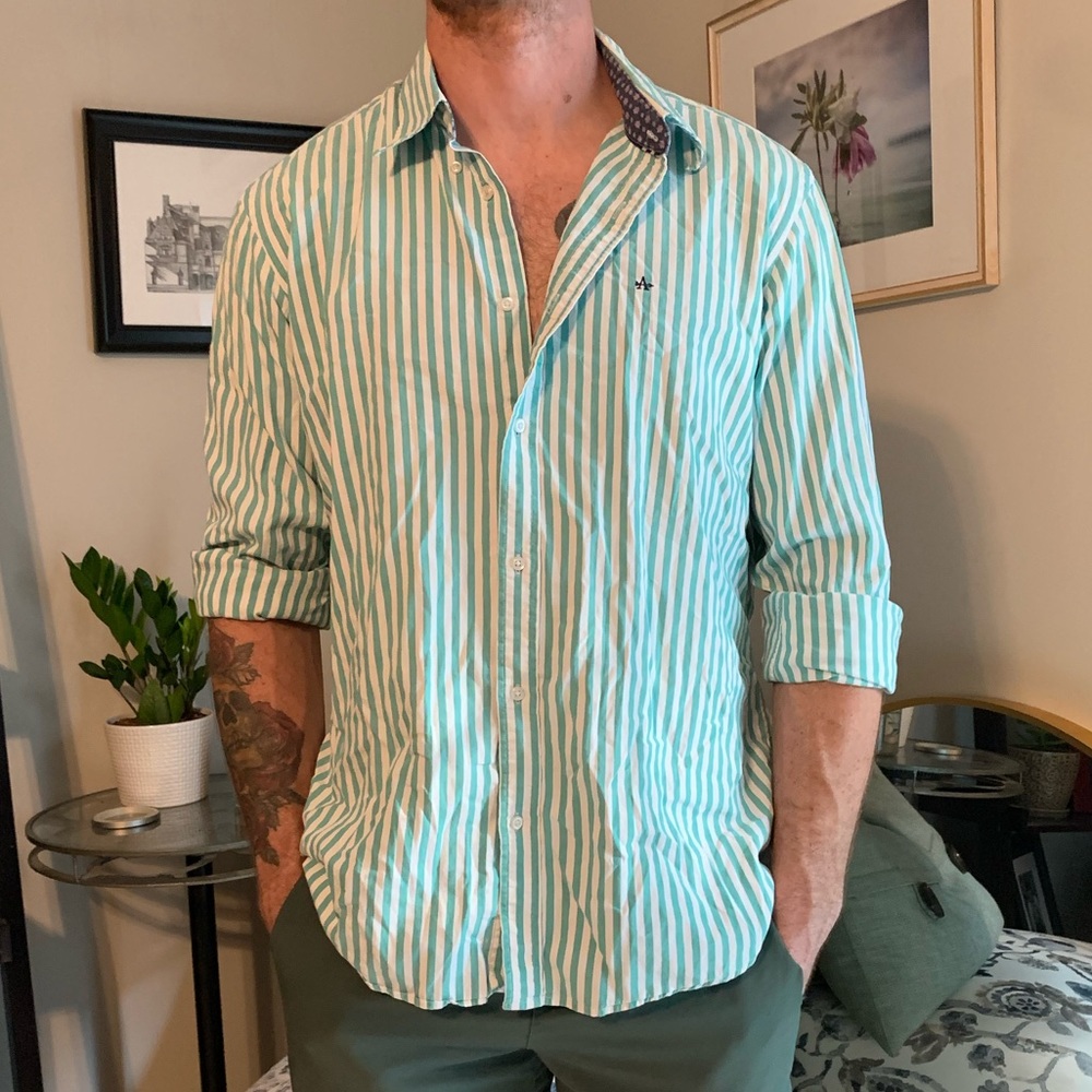 Striped button down